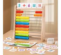 Shein 1 pieza Marco de cálculo de ábaco de 10 cuentas, asistente de aprendizaje de matemáticas, aprendizaje de matemáticas fácil, herramienta aritmética div