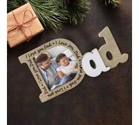 Shein 1 pieza Marco de foto artesanal con letra en inglés y forma de corazón para la habitación de niños, ideal para el Día de la Madre y el Día del Padre,