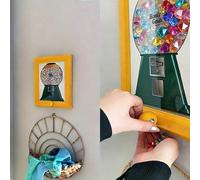 Shein 1 pieza Marco de fotos cuadrado y colorido, diseño de montaje en pared con espacio de almacenamiento, rotativo para una fácil exhibición de fotos, ade