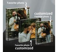 Shein 1 pieza Marco de fotos personalizado de acrílico, Historia de amor, Fotos familiares, Marco personalizado, Mascotas, Fotos de pareja, Recuerdos, Decor