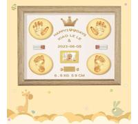 Shein 1 pieza Marco de pedestal con almohadilla de tinta para capturar la huella de la mano y el pie del bebé recién nacido, marco de fotos para las huellas