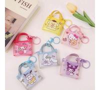 Shein 1 pieza Mini Cartera Bolsa Sanrio Hello Kitty y Kuromi Pequeña y Adorable en Múltiples Colores, Portamonedas con Cremallera y Llavero con Muñequera -