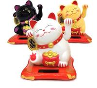 Shein 1 pieza Mini Figura de Gato Maneki Neko de 2,5 pulgadas que saluda, decoración de Feng Shui para el hogar, el carro, la apertura de un negocio, regalo