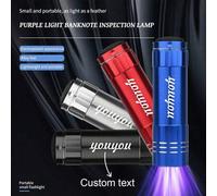 Shein 1 PIEZA Mini linterna UV de 9 LED, linterna morada personalizada como regalo, para detección de agentes fluorescentes para uñas (se necesitan 3*pilas