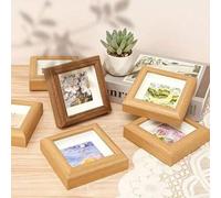 Shein 1 pieza Mini marco de fotos cuadrado de madera - Decoración colgante, regalo para el Día de San Valentín y Año Nuevo, marco de fotos de boda
