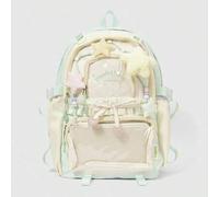 Shein 1 pieza Mochila con decoración de estrella en bloques de color, de gran capacidad, adecuada para viajar, compras, vacaciones, vuelta al cole, útiles e