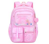 Shein 1 pieza Mochila con estampado de princesa con arena movediza y moño lindo, múltiples bolsillos de gran capacidad, correas ajustables, cierre con crema