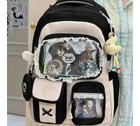 Shein 1 pieza Mochila de niña dulce de dopamina de alta calidad, el ribete de encaje muestra una elegancia refinada, estilo escolar japonés de gran capacida