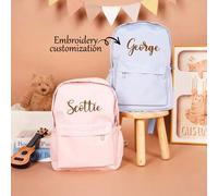 Shein 1 pieza Mochila personalizada bordada para niños, regalo personalizado para guardería y niños pequeños, mochila escolar, mochilas personalizadas para