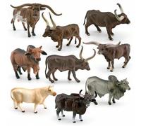 Shein 1 pieza Modelo realista de animal salvaje de Navidad prioritario, Toro, Vaca, Toro de Lidia Español, Longhorn de Texas, Toro Ankole-Watusi, Toro Holst