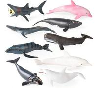 Shein 1 pieza Modelos de simulación de animales marinos, ballenas, delfines, tiburones y otros animales marinos, decoraciones para acuarios, regalos de jugu