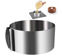 Shein 1 pieza Molde ajustable de 6 a 12 pulgadas para anillos de tarta y mousse, de acero inoxidable, moldes redondos para hornear pasteles, decoración de t
