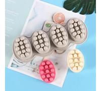 Shein 1 pieza Molde de jabón de masaje de 4 cavidades, material de silicona, para peine/cepillo/cubo de hielo de champú hecho a mano, cuidado del cabello, m