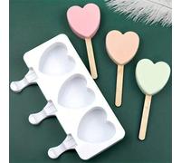 Shein 1 pieza Molde de paleta de helado con forma de corazón, molde multifuncional de silicona para agarrar con la mano y colgar, molde creativo