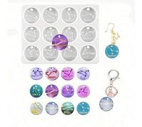 Shein 1 pieza Molde de resina de 12 signos del Zodíaco, símbolo del Zodíaco redondo, molde de joyería de resina epoxi, adecuado para manualidades, regalos h