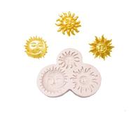Shein 1 pieza Molde de silicona con cara de sol y luna para artesanía de arcilla, resina y jabón de bricolaje