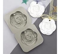 Shein 1 pieza Molde de silicona de 2 cavidades para hacer velas aromáticas de cera DIY para automóvil, aromaterapia, desodorante, decoración colgante, colga