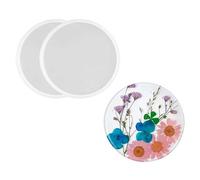 Shein 1 pieza Molde de silicona redondo DIY, molde de silicona para posavasos blancos, para manualidades DIY