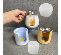 Shein 1 pieza Molde de vela de aceite esencial de forma redonda, quemador grande de cera para difusor de aromaterapia, recipiente hecho a mano para incienso