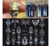 Shein 1 pieza Molde para arte de uñas, Descenso de los Dioses Calavera Mitología Egipcia Antigua Faraón Estilo Oscuro Decoración de Uñas en Relieve 3D Molde