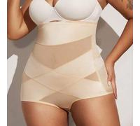Shein 1 pieza Moldeador corporal para mujer de talla grande, Cinturilla, Control de abdomen, Levantador de glúteos, Beige