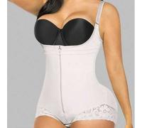 Shein 1 pieza Moldeador corporal para mujer, mono con cremallera frontal para adelgazar y dar forma al abdomen