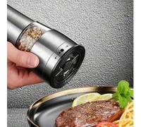 Shein 1 pieza Molinillo de especias de gránulos pequeños de gran capacidad y multifunción, molinillo de pimienta de acero inoxidable 304 negro, molinillo de