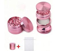 Shein 1 pieza Molinillo de metal portátil, diseño lindo, agarre cómodo, molinillo de aleación de aluminio lindo, molinillo manual con tamiz de polen y raspa