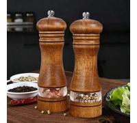 Shein 1 pieza Molinillo manual de madera, apto para moler pimienta, sésamo, polvo de comino, sal marina y pimienta de Sichuan, con núcleo de molienda, dispo