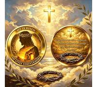 Shein 1 pieza Moneda conmemorativa de la Pasión y Resurrección de Jesús, moneda de fe cristiana, moneda de la colección de la Escritura de la cruz, regalo r