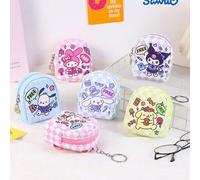 Shein 1 pieza Monedero de Sanrio con forma de Hello Kitty Kuromi, monedero mini lindo y creativo para estudiantes con bolsa para llevar llaves