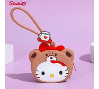 Shein 1 PIEZA Monedero de silicona mini de Hello Kitty con licencia oficial de Sanrio, bolsa impermeable y linda para auriculares, accesorio de moda con dis