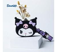 Shein 1 PIEZA Monedero de silicona mini Kuromi con licencia oficial de Sanrio, bolsa impermeable y linda para auriculares, accesorio de moda con diseño de