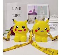 Shein 1 pieza, Monedero y mochila de silicona con diseño de Pikachu Pokémon - Un monedero lindo para monedas, tarjetas y artículos pequeños diseñado para pr