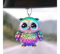 Shein 1 pieza multicolor acrílico con diseño de búho colgante , de coche Accesorio , retrovisor del coche Espejo colgante Adorno