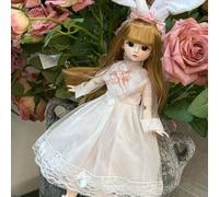 Shein 1 pieza Muñeca articulada de 30CM BJD Princesa Muñeca SD con piel realista, peluca sintética, vestido de lujo, muñeca coleccionable de arte como regal