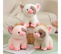 Shein 1 pieza Muñeca de peluche pequeña y linda de cerdo, muñeco de peluche de animal de peluche curativo, muñeco de peluche de cerdo de consuelo para niños