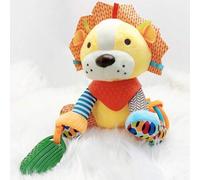 Shein 1 pieza Muñeca de peluche suave con forma de animal y campana tintineante para niños, soporte para anillos, adecuado para colgar en el carro, regalo d