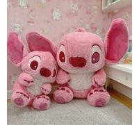 Shein 1 pieza Muñeco de peluche de Stitch de Disney, muñeco de peluche de animal de dibujos animados rosa, almohada de confort para niños, decoración del ho