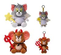 Shein 1 pieza Muñeco de peluche lindo de Ángel Diablo Tom y Jerry de 20cm, regalo de Halloween, 1 pieza Decoración colgante de mochila linda de Ángel Diablo