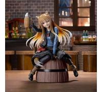 Shein 1 pieza Nueva figura modelo de anime Horo de Spice and Wolf, figura de Horo sentada en un cubo, decoración para estantería, PC, estatua de anime, figu