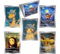 Shein 1 pieza Nueva tarjeta coleccionable de Pokémon, Serie de pinturas al óleo de Van Gogh, Artículos coleccionables, Adecuado como regalo para buenos amig