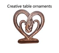Shein 1 pieza Nuevo artículo de decoración de madera, figura de sobremesa con siluetas de tronco de árbol 2D que simbolizan amistad y amor eternos de manos
