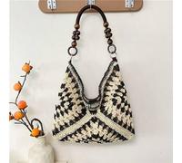 Shein 1 pieza Nuevo bolso de hombro tejido de mujer para verano, bolso casual de paja de gran capacidad para debajo del brazo, bolso de playa versátil, bols