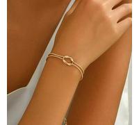 Shein 1 pieza Nuevo brazalete de hueso de serpiente anudado, adecuado para uso diario para mujeres, estilo de pareja