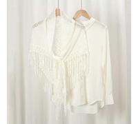 Shein 1 pieza Nuevo chal de punto con flecos triangulares de color liso para mujer, chal de punto poncho para otoño/invierno para vestir