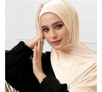 Shein 1 pieza Nuevo estilo Hijab de gran tamaño tipo jersey suave y casual, pañuelo de unicolor para mujer, turbante clásico para abayas, ropa velada para m