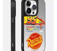 Shein 1 pieza Nuevo estuche de teléfono de dibujos animados de Disney Pixar Cars Lightning McQueen creativo de 2 en 1 con efecto espejo y protección elevada