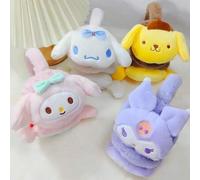 Shein 1 pieza Orejeras de peluche de Hello Kitty de unicolor y diseño lindo, orejeras casuales para bicicleta al aire libre, cubiertas de oreja de piel grue