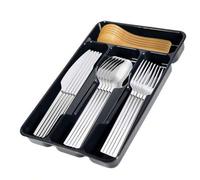 Shein 1 pieza Organizador de vajilla plano, hecho de material de plástico PP, para almacenaje en encimera de cocina, cajón de armario, compartimentos para c